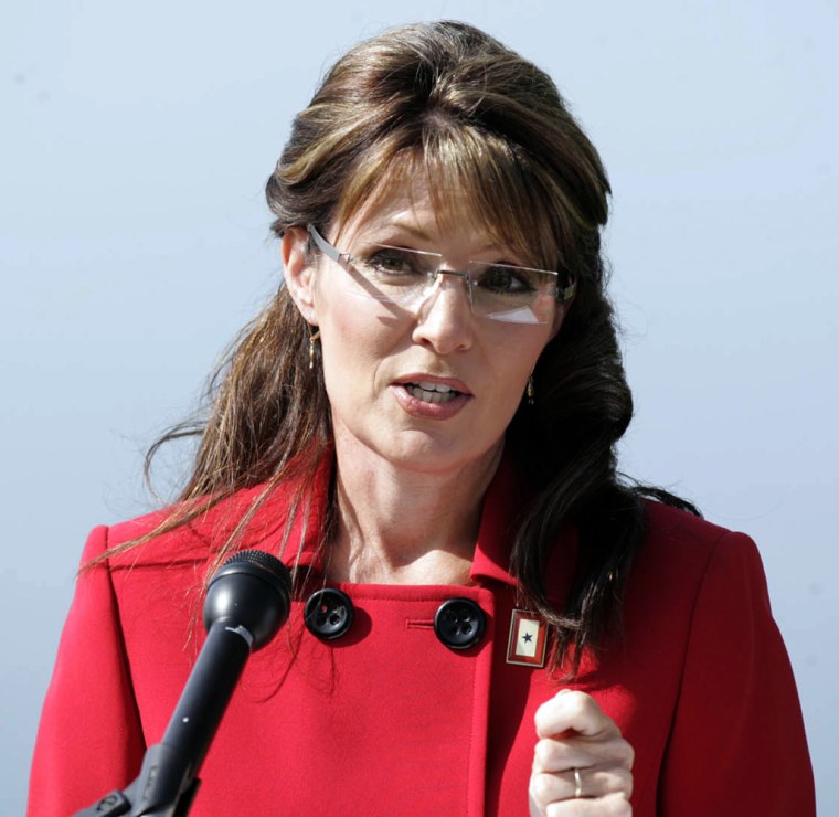 Alaska Gov. Sarah Palin announces that she is stepping down from her position as Governor in Wasilla, Alaska on Friday July 3, 2009. The former Republican vice presidential candidate made the surprise announcement, saying she would step down July 26 but didn't announce her plans. (AP Photo/The Mat-Su Valley Frontiersman, Robert DeBerry)